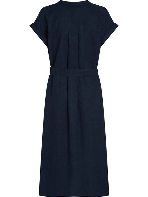 Vestido-de-lino-con-manga-regulable-