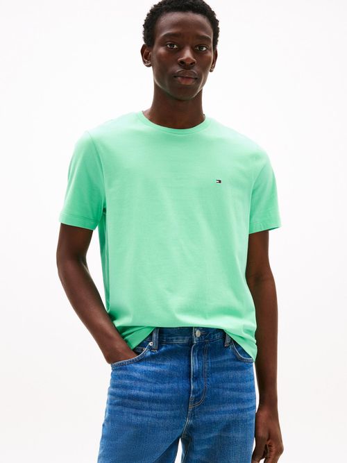 Camiseta-de-cuello-redondo-con-logo-bordado