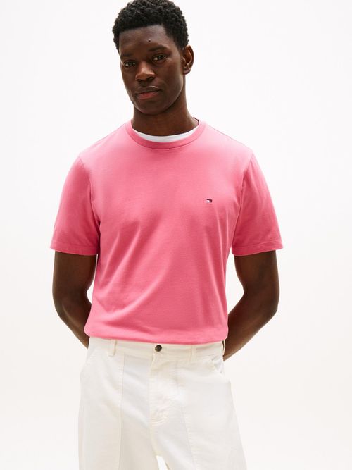 Camiseta-de-cuello-redondo-con-logo-bordado