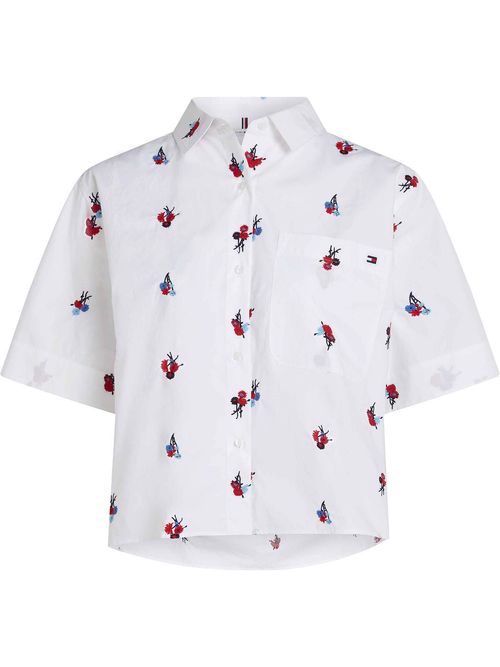 Camisa-de-popelina-con-estampado-floral