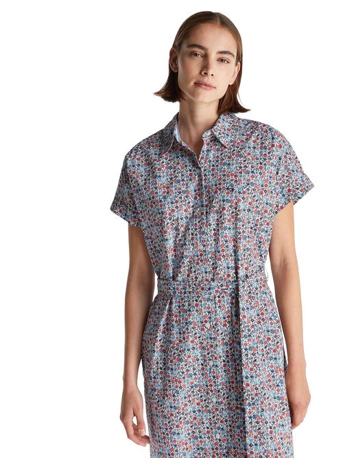 Vestido-camisero-con-estampado-floral