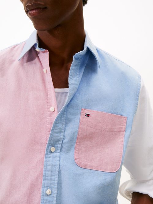 Camisa-de-corte-regular-con-diseño-colorblock