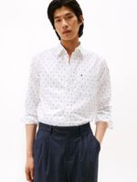 Camisa-de-corte-regular-con-popelina-y-estampado-pequeño-de-puntos
