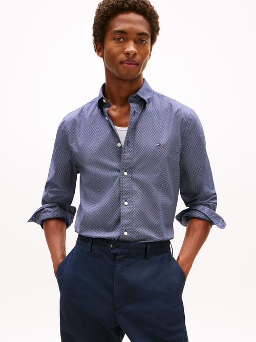 Camisa-de-corte-regular-flex-poplin-con-micro-estampado
