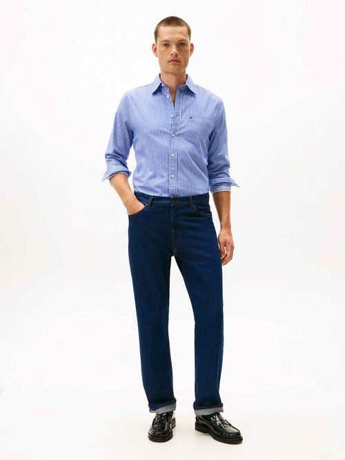 Camisa-de-sarga-a-rayas-de-corte-regular