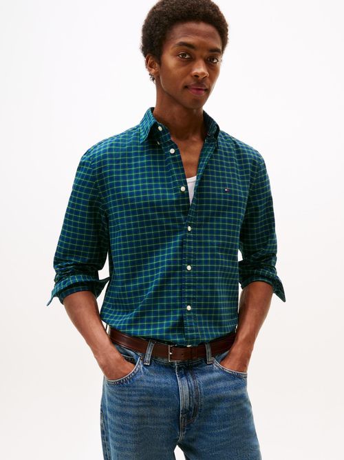 Camisa-Oxford-de-corte-regular-con-estampado-a-cuadros