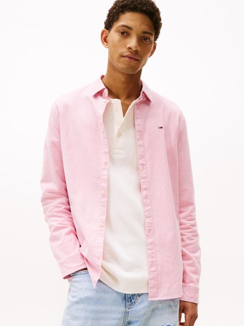 Camisa-stretch-oxford-de-corte-slim-con-logo