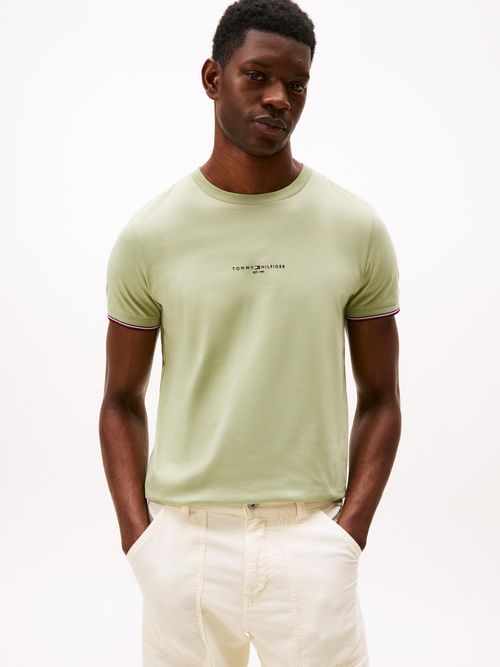 Camiseta-de-corte-slim-con-mangas-ribeteadas