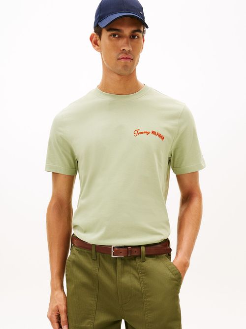 Camiseta-de-cuello-redondo-con-logo