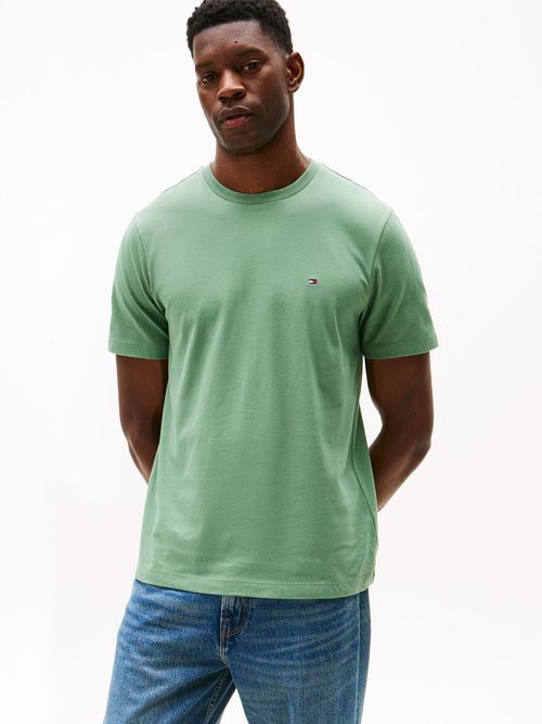 Camiseta-de-cuello-redondo-con-logo-bordado