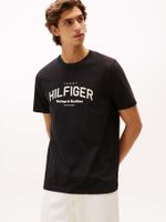 Camiseta-de-cuello-redondo-con-logo-grafico