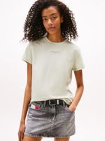 Camiseta-de-cuello-redondo-con-logo-lineal