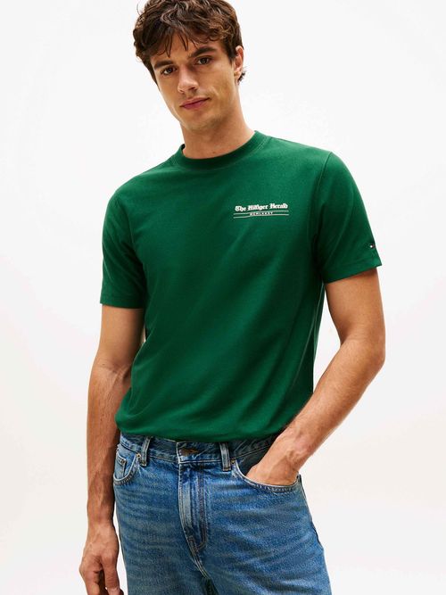 Camiseta-de-cuello-redondo-con-logo-trasero
