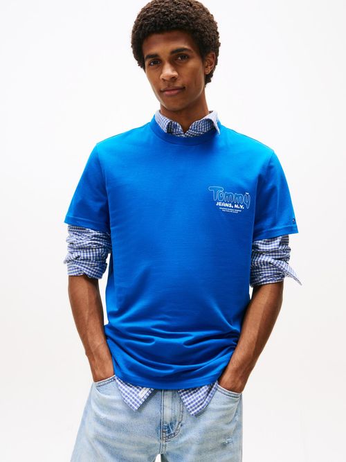 Camiseta-slim-de-cuello-redondo-con-logo