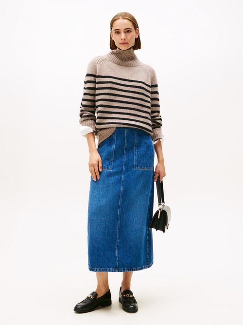 Falda-denim-midi-recta-de-talle-alto