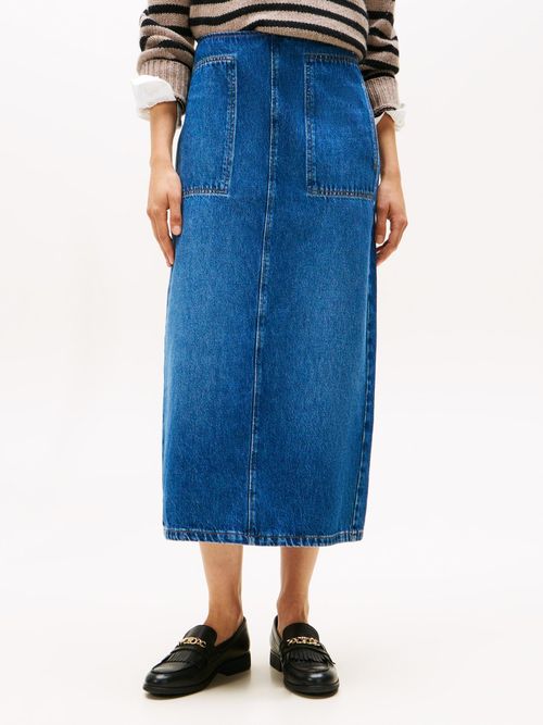 Falda-denim-midi-recta-de-talle-alto