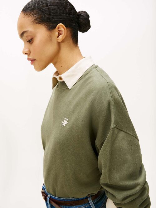 Sudadera-de-pique-con-logo-script