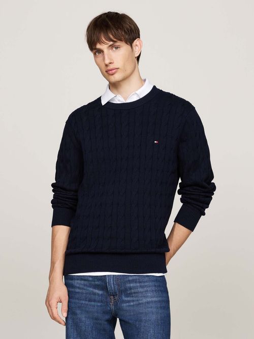 Sueter-de-punto-trenzado-con-cuello-redondo