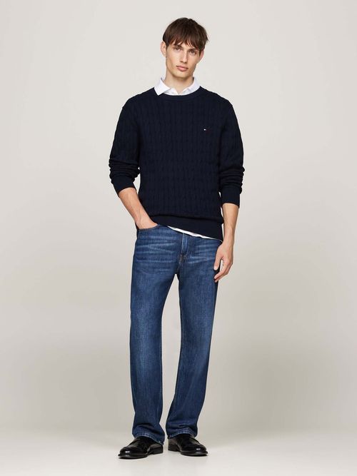 Sueter-de-punto-trenzado-con-cuello-redondo