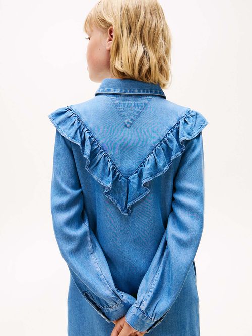 Vestido-camisero-amplio-con-volantes