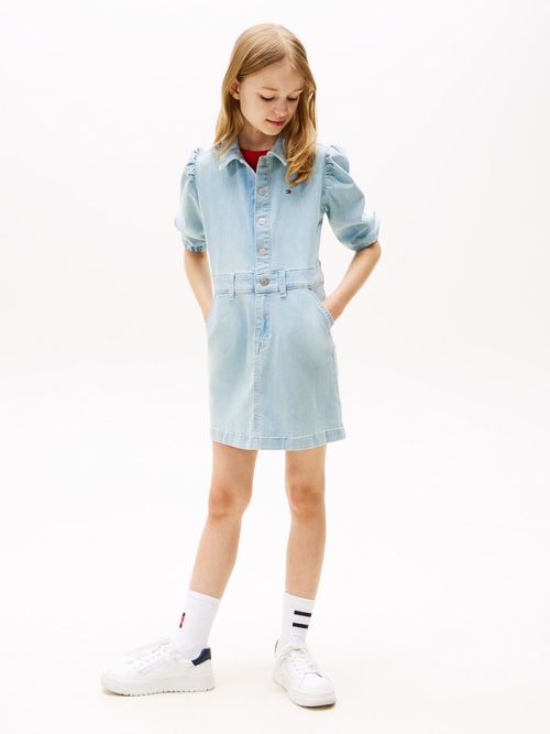 Vestido-denim-con-mangas-abullonadas