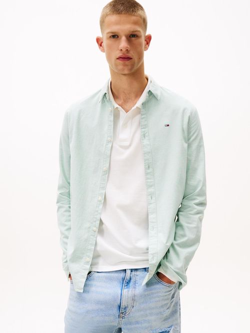 Camisa-stretch-oxford-de-corte-slim-con-logo