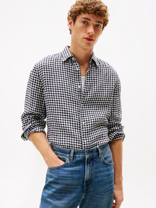 Camisa-de-lino-con-diseño-de-cuadros-gingham