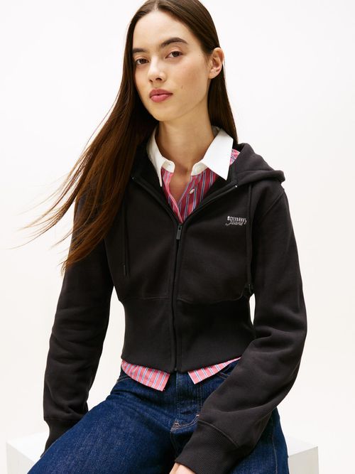 Abrigo-con-capucha-de-corte-regular-con-logo-script