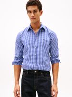 Camisa-manga-larga-regular-de-popelin-flex-con-cuadros-gingham-