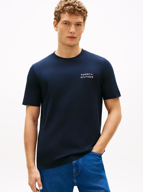 Camiseta-de-cuello-redondo-con-logo