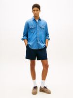 Pantalon-corto-amplio-con-lino-y-logo