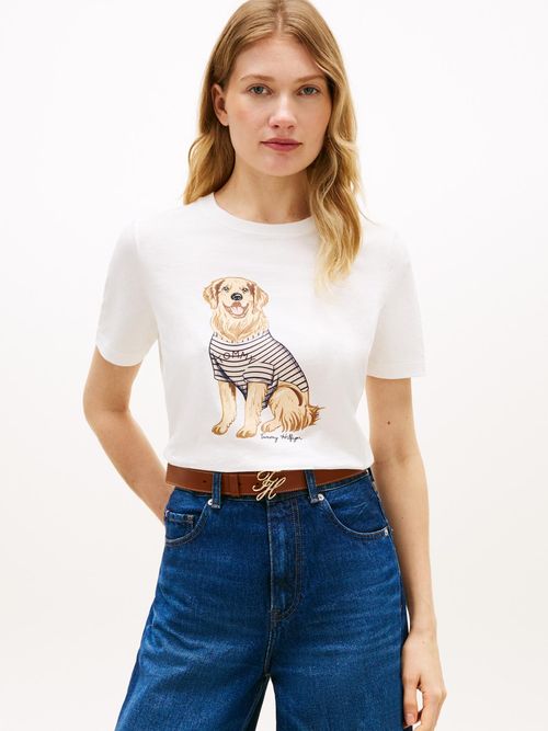 Camiseta-de-manga-corta-con-grafico-de-perro