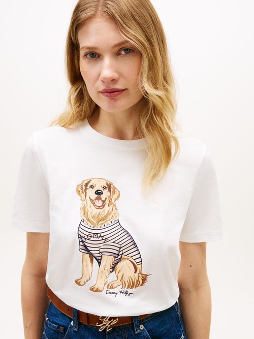 Camiseta-de-manga-corta-con-grafico-de-perro