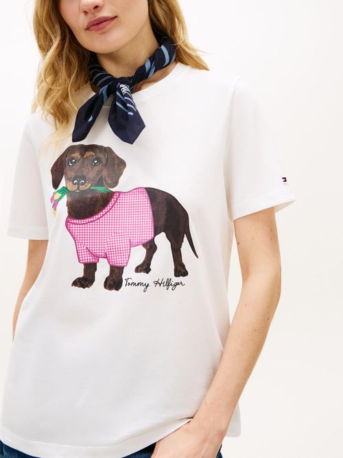 Camiseta-de-manga-corta-con-grafico-de-perro
