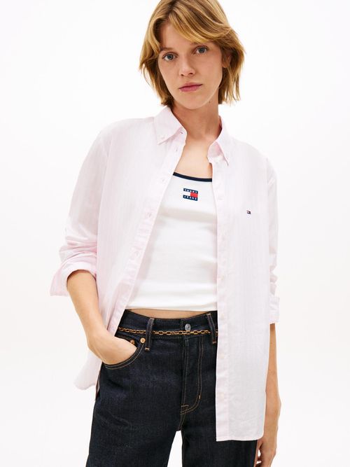Camisa-de-popelin-con-cuello-con-botones