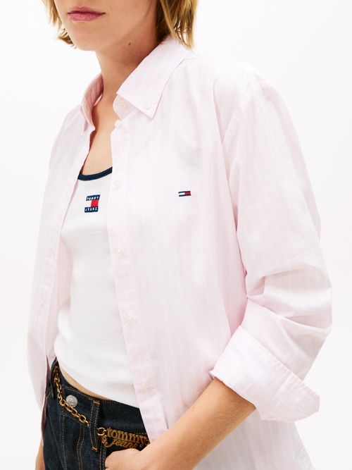 Camisa-de-popelin-con-cuello-con-botones