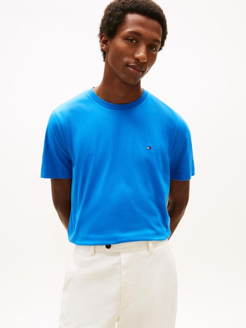 Camiseta-de-cuello-redondo-con-logo-bordado