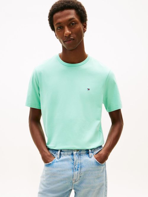 Camiseta-de-cuello-redondo-con-logo-bordado