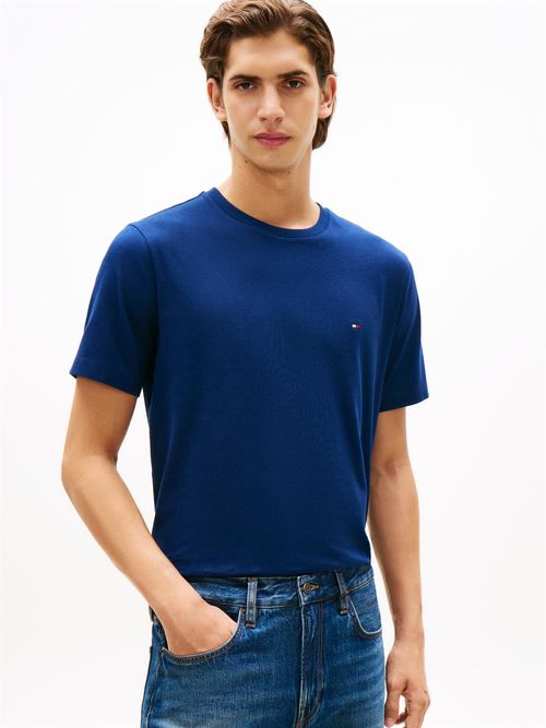 Camiseta-de-cuello-redondo-con-logo-bordado
