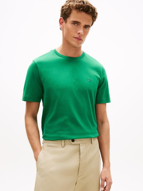 Camiseta-de-cuello-redondo-con-logo-bordado