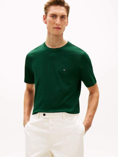 Camiseta-de-cuello-redondo-con-logo-bordado