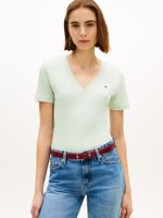 Camiseta-de-rayas-con-Cuello-en-V