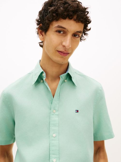 Camisa-lino-solida-de-corte-regular