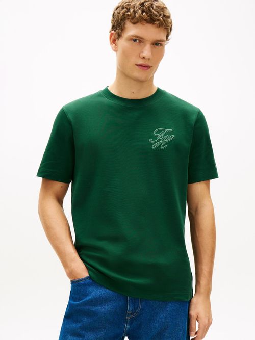 Camiseta-de-cuello-redondo-con-logo-tonal