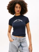 Camiseta-slim-de-cuello-redondo-con-logo