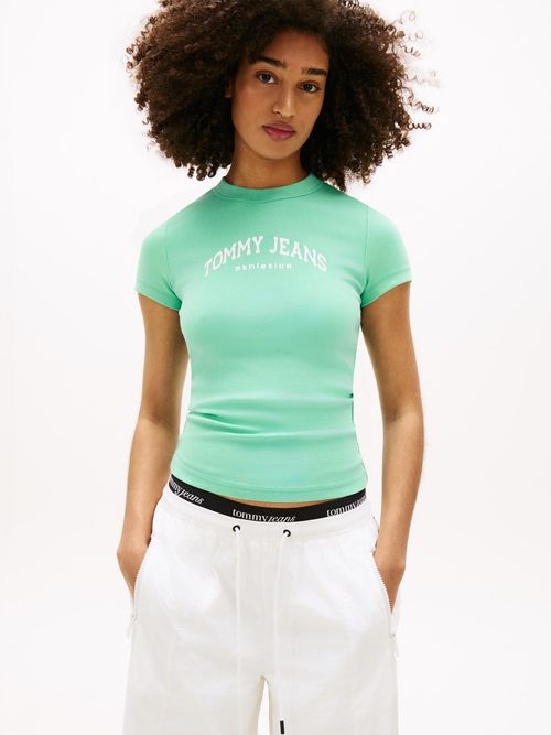 Camiseta-slim-de-cuello-redondo-con-logo