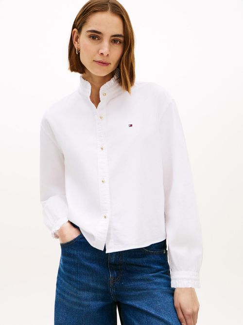 Camisa-Oxford-corta-con-volantes