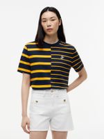 Camiseta-de-rayas-mixtas-con-cuello-redondo