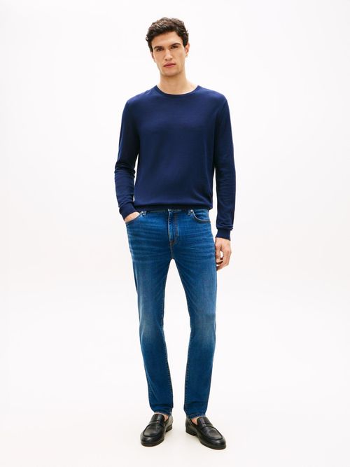 Jeans-Bleecker-slim-con-efecto-usado-