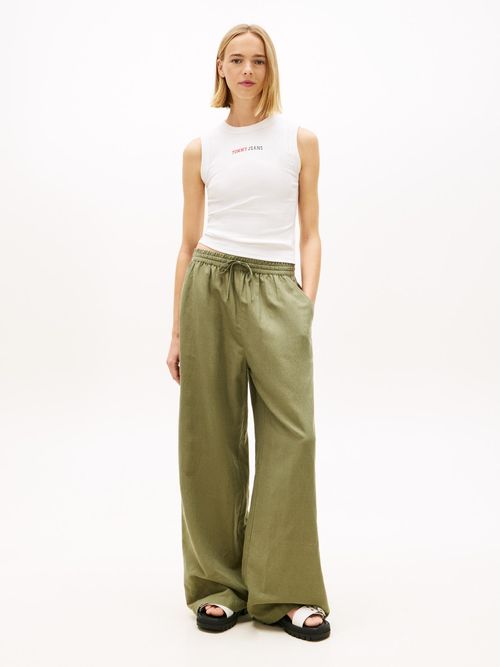 Pantalon-holgado-con-cordon-en-mezcla-de-lino